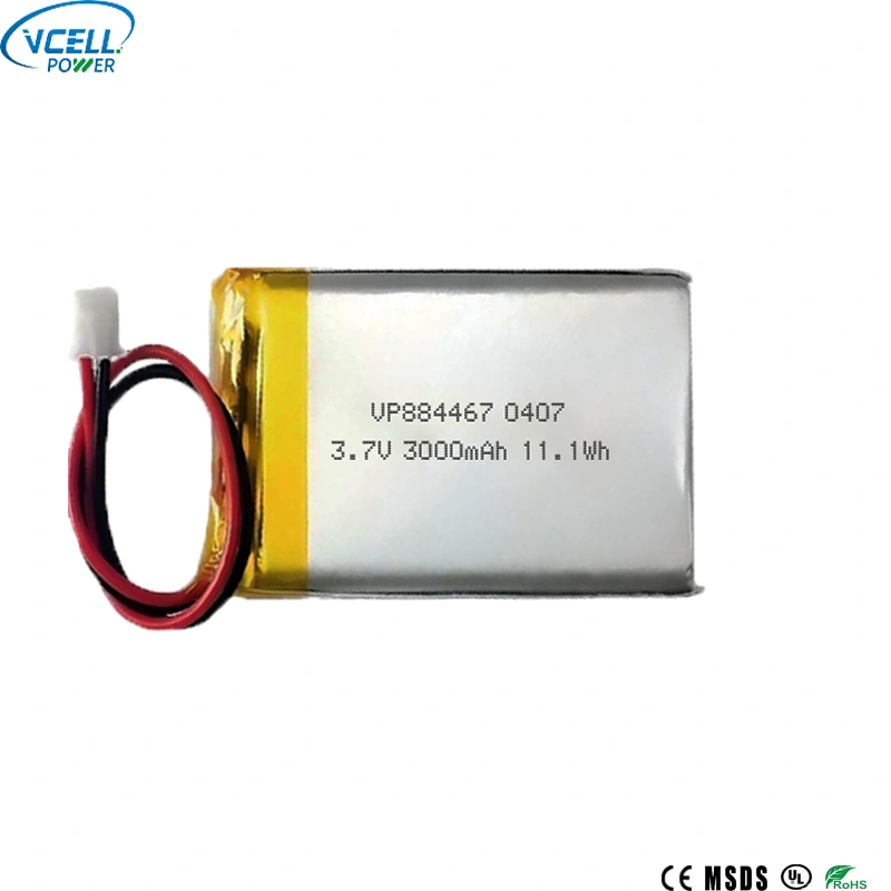 3000mah 3.7v 884467 LiPO 充電式バッテリー