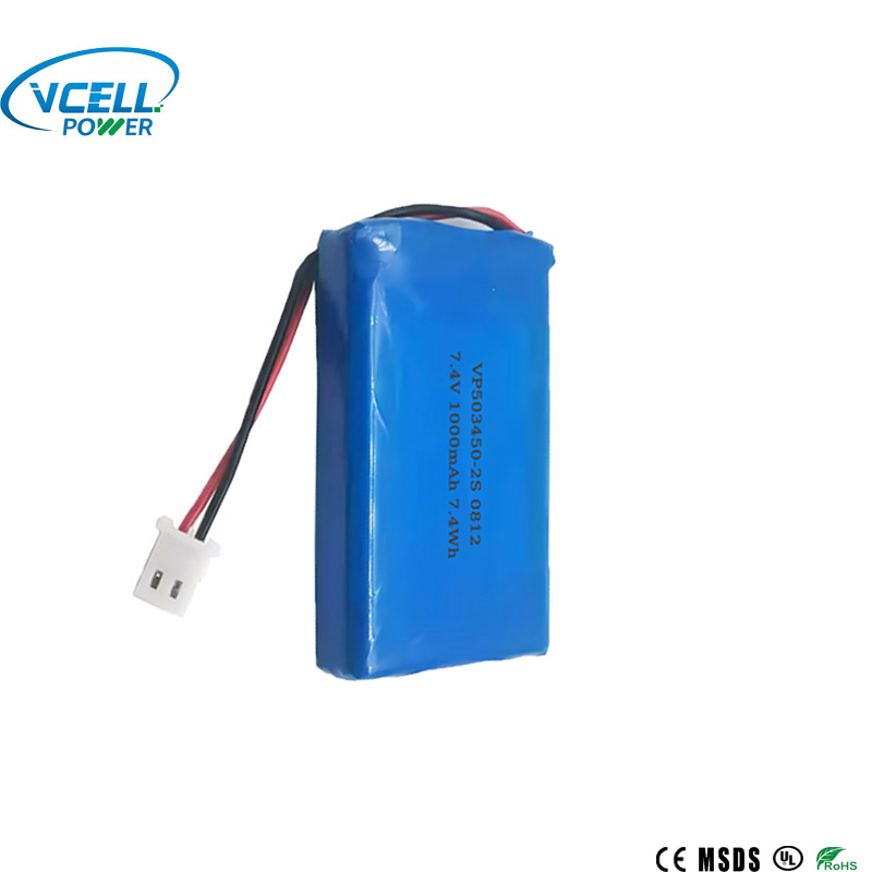 7.4V 1000mAh 503450 2S リポバッテリー